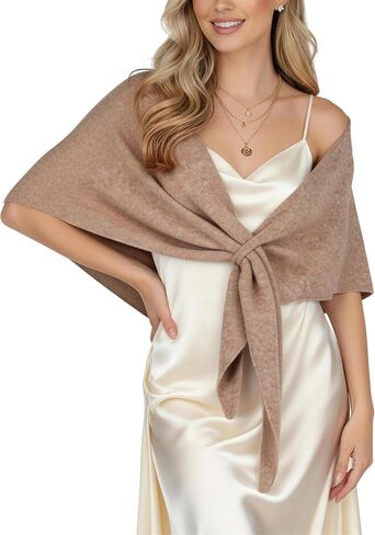 Shawl Wraps for Women Soft Lightweight Wool Blend Knit Triangle Scarf Cardigan Cape Topper for Spring Fall Winter in Kuwait