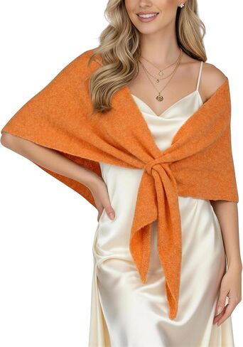 Shawl Wraps for Women Soft Lightweight Wool Blend Knit Triangle Scarf Cardigan Cape Topper for Spring Fall Winter in Kuwait