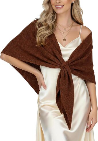 Shawl Wraps for Women Soft Lightweight Wool Blend Knit Triangle Scarf Cardigan Cape Topper for Spring Fall Winter in Kuwait