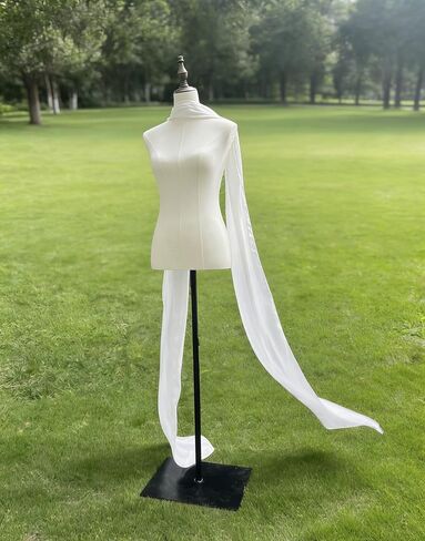 Ivory Wedding Neck Scarf Chiffon Shawl Bridal Wrap Long in Saudi Arabia