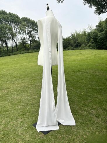 Ivory Wedding Neck Scarf Chiffon Shawl Bridal Wrap Long in Saudi Arabia