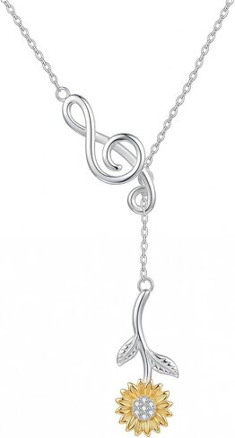 WINNICACA Lariat قطرة قلادة للنساء فضة ممرضة/الموسيقى مجوهرات هدايا عيد الأم هدية عيد ميلاد للنساء in Kuwait