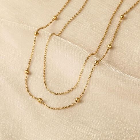 Women's 11PCS Gold Layered Necklace Set, Dainty Snake Paperclip Cuban Link Chain Stackable Jewelry, Non Tarnish in Saudi Arabia