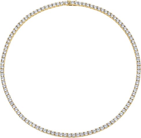 Electric Picks Richie Necklace for Women, 14k Gold Plated Cubic Zirconia Inlaid Chain Necklace, Dainty Tennis-Style Sparkle Necklace, Everyday Jewelry Gift in Saudi Arabia