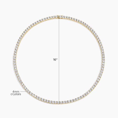 Electric Picks Richie Necklace for Women, 14k Gold Plated Cubic Zirconia Inlaid Chain Necklace, Dainty Tennis-Style Sparkle Necklace, Everyday Jewelry Gift in Saudi Arabia