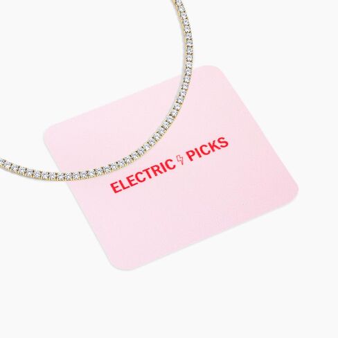 Electric Picks Richie Necklace for Women, 14k Gold Plated Cubic Zirconia Inlaid Chain Necklace, Dainty Tennis-Style Sparkle Necklace, Everyday Jewelry Gift in Saudi Arabia