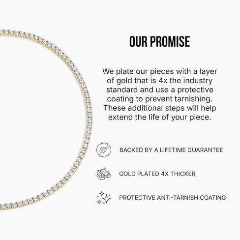 Electric Picks Richie Necklace for Women, 14k Gold Plated Cubic Zirconia Inlaid Chain Necklace, Dainty Tennis-Style Sparkle Necklace, Everyday Jewelry Gift in Saudi Arabia