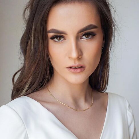 14K Gold Snake Chain Necklace Gold Chain for Women 14K Gold Necklaces for Women Elegant Design with Glossy Surface Snake Chains Necklace for Womens & Men 14/16/18/20/22/24/26/30in in Kuwait