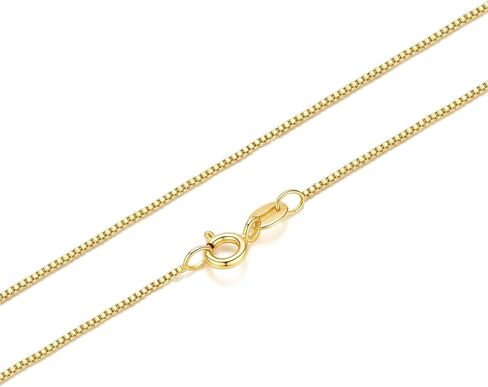 14K Gold Necklaces for Women Gold Chain for Women 14K Gold Box Chain Necklace for Womens Tightly-Connected Links with Neat Geometry 0.8/1.2mm Wide Box Chains for Men 14/16/18/20/22/24/26in in Kuwait