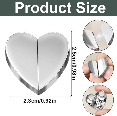 8 pcs Heart-Shaped Magnetic Curtain Clips, Decorative, Removable, Prevents Light Leakage, Easy Installation in Kuwait