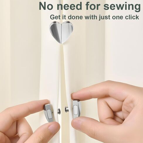 8 pcs Heart-Shaped Magnetic Curtain Clips, Decorative, Removable, Prevents Light Leakage, Easy Installation in Kuwait
