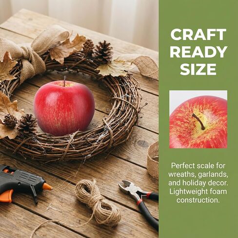 NOLITOY Artificial Apples Fake Fruit for Decoration Lifelike - Realistic Red Foam Faux Fruits for Kitchen Decor Bowl Fillers, Plastic Apples Props for Home Party Christmas Display, Standard Size in Kuwait