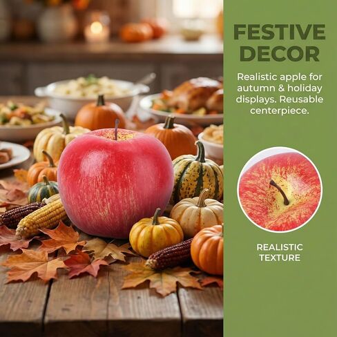 NOLITOY Artificial Apples Fake Fruit for Decoration Lifelike - Realistic Red Foam Faux Fruits for Kitchen Decor Bowl Fillers, Plastic Apples Props for Home Party Christmas Display, Standard Size in Kuwait