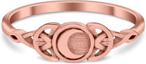 شركة Blue Apple Co. Petite Dainty Celtic Crescent Moon Thumb Ring Band الصلبة 925 الفضة الاسترليني in Kuwait