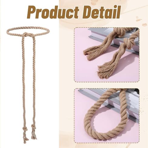 Rope Belt Cotton Braided Woven Gothic Pastor Long Waist Belt with Tassels for Dresses Jeans Jackets Halloween Costumes, Brown in Kuwait