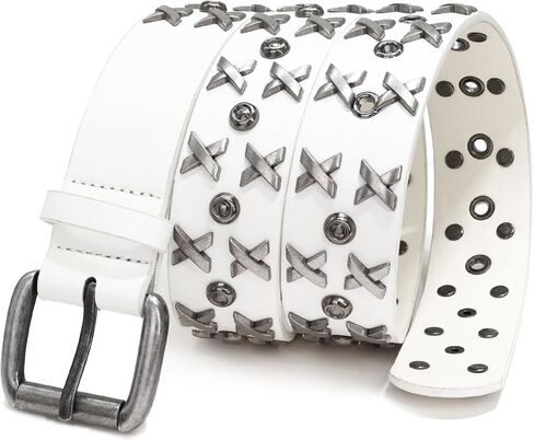 Men Studded Belt, Metal Punk Rock Rivet Cool Belts with Letter X Rivet for Men fit Jeans Pants in Saudi Arabia