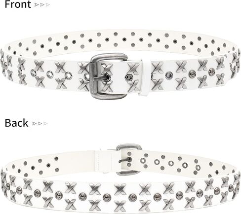 Men Studded Belt, Metal Punk Rock Rivet Cool Belts with Letter X Rivet for Men fit Jeans Pants in Saudi Arabia