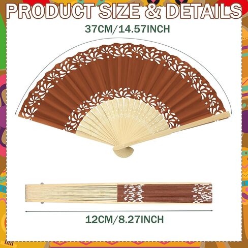 24 Pcs De Barro Paper Hand Fans Mexican Folding Fan Handheld Home Church Office Decor DIY Supplies Bridal Dancing Party Favors for Wedding Bridal Shower Birthday Cielito Lindo Party in Kuwait