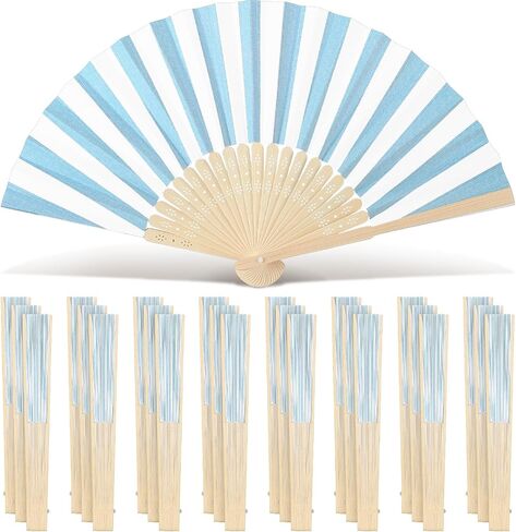 24 Pcs De Barro Paper Hand Fans Mexican Folding Fan Handheld Home Church Office Decor DIY Supplies Bridal Dancing Party Favors for Wedding Bridal Shower Birthday Cielito Lindo Party in Kuwait