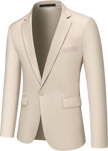 Men's Blazer Lightweight Jacket Casual 1 Button Slim Suit Sport Coat Solid Jacket in Saudi Arabia