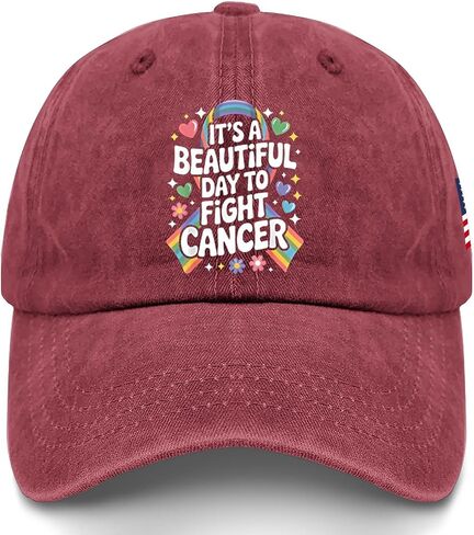 It's A Beautiful Day to Fight Cancer Hats for Her Vintage Washed Distressed in Kuwait