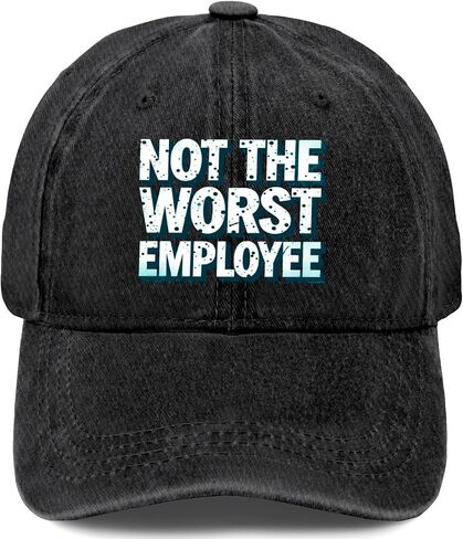 Funny Office Not The Worst Employee Sarcastic Work Hat for Mens Funny Washed in Kuwait