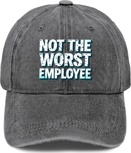 Funny Office Not The Worst Employee Sarcastic Work Hat for Mens Funny Washed in Kuwait