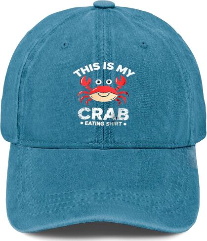 Funny Seafood Lovers This is My Crab Eating Hats for Men Soft Washed Distressed in Kuwait