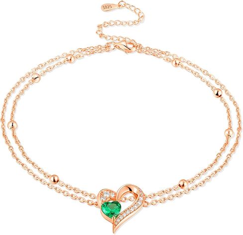 Moissanite Anklets Women's Sterling Silver Layered Ankle Bracelets Crescent Moon Star/Butterfly/Heart Charm Foot Bracelet Summer Beach Jewelry Length 9-11 Inches in Kuwait
