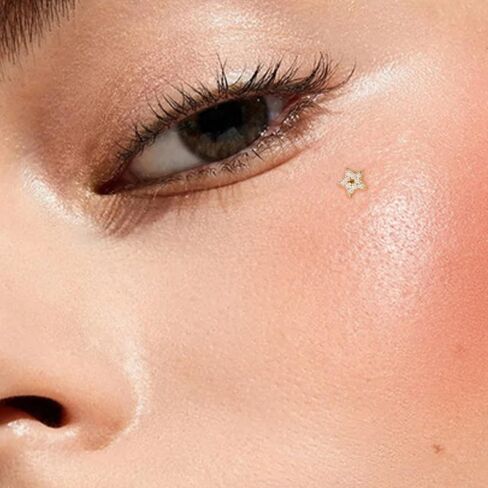 Kokoma 2 قطعة 14G مكعب زركونيا ستار جلدي مرساة قمم وقاعدة للنساء الفولاذ المقاوم للصدأ مترابطة داخليًا كريستال ستار ميكروديرمالز ثقب سطح الجلد ثقب ترصيع مجوهرات الجسم in Kuwait