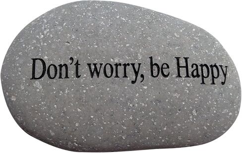 Don't Worry, be Happy Engraved Quotes Stones Inspirational Sandblast Stone, Perfect Gorgeous Unique Gift Ideas, Natural Beach Pebble Rock in Saudi Arabia