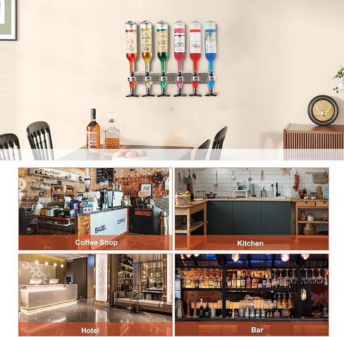 ECUTEE Wall Mounted 6-Bottle Liquor Dispenser Wine Dispenser Machine Bar Butler Drinking Pourer Home Bar Tools for Beer, Soda, Coke and Fizzy ect in Saudi Arabia