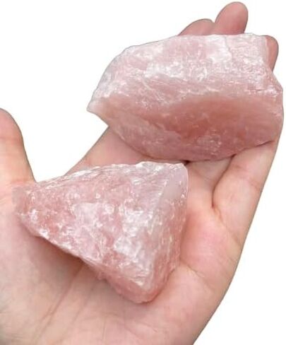 Large Rose Quartz Rough Natural Stones, 2.5-4" Raw Rose Quartz, Pink Quartz, Love stone, Healing Crystals, 0.25-2 lb in Kuwait