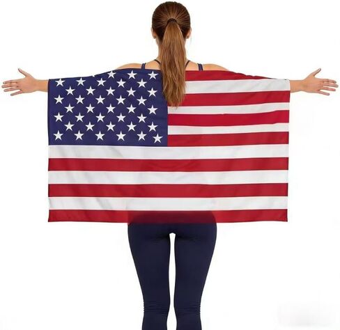 Flag Wearable Cape with Sleeves - Lightweight Polyester Flag Poncho for International Sports Tournaments, Game Day, Sporting Events, and Patriotic Celebrations in Saudi Arabia