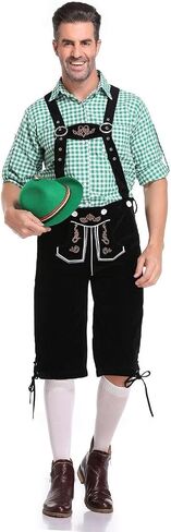 Men's Lederhosen Oktoberfest Costume Set, Adult German Bavarian Costume Men for Oktoberfest Dress Up in Saudi Arabia