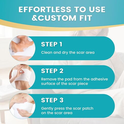 Silicone Scar Sheets for Breast 8 Pack Medical Grade Silicone Scar Tape Reusable Waterproof Breathable Strips for Post-Surgery Scar Care in Kuwait