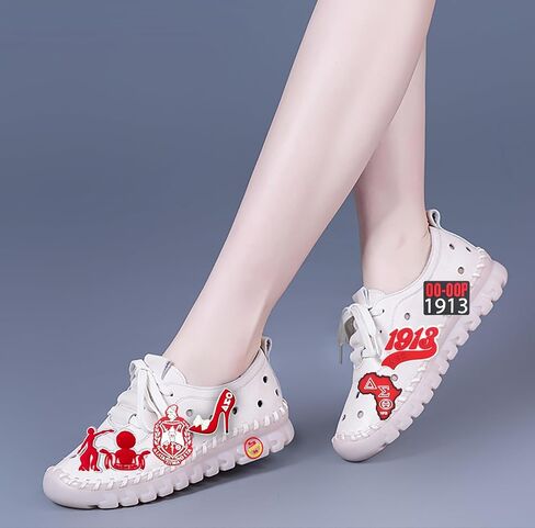28 PCS Red Sorority Shoe Charm Decor Pack for Croc Party Favor, PVC Charm Clog for Sandal, Wristband, Decoration Accessories Gift Bracelet for Girl Boy Women Men Adult in Kuwait