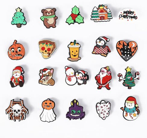 Random PVC Shoe Charms Set Lot of 30/50/100 PCS Non-Repeat for Kids Teens Adults Cute Shoe Charms Decorations for Party Favors in Kuwait