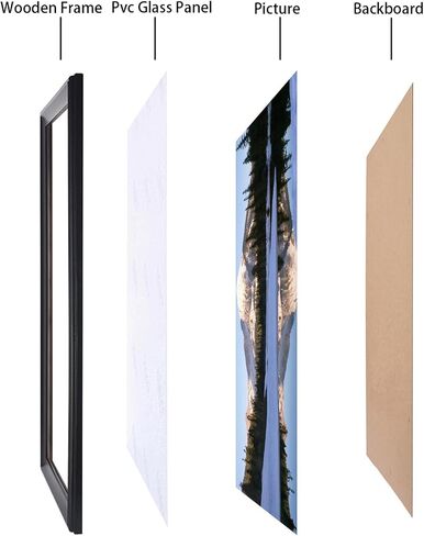 14x30 Panoramic Photo Frame Black Solid Wood Picture Frame 14x30 inch Painting Frame Poster Frame(S23B1430) in Saudi Arabia