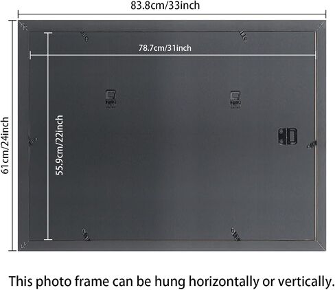 22x31 inch Picture Frame Solid Wood Black,Suitable for Panoramic Photo Frame, Posters,Painting,Group Photo,Puzzle (A23B2231) in Saudi Arabia