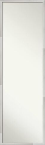 أمانتي الفن الفضة كامل طول مرآة للباب، 52x18 رومانو الفضة الضيقة مرآة الحائط طويل القامة كامل الطول، شنت على الباب أو جدار خزانة مع عدم وجود أقواس مرئية، إطار خشبي عارضة، ديكور غرفة نوم in Kuwait