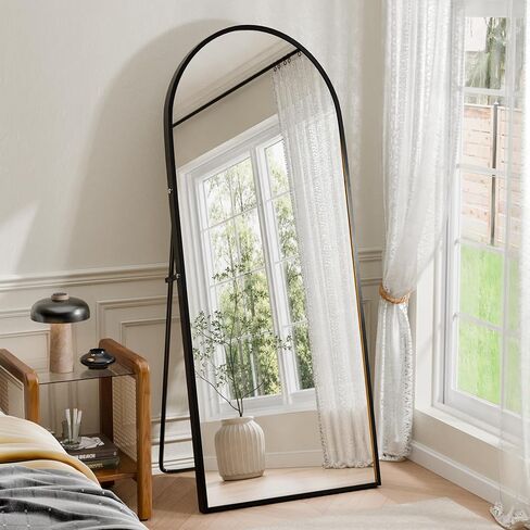 NicBex 58"×18" Full Length Mirror, Shatterproof Tempered Glass Floor Mirror, Alum Alloy Thin Frame Standing Mirror with Freestanding/Leaning/Wall Mount for Bedroom, Living Room & Entryway, Gold in Saudi Arabia