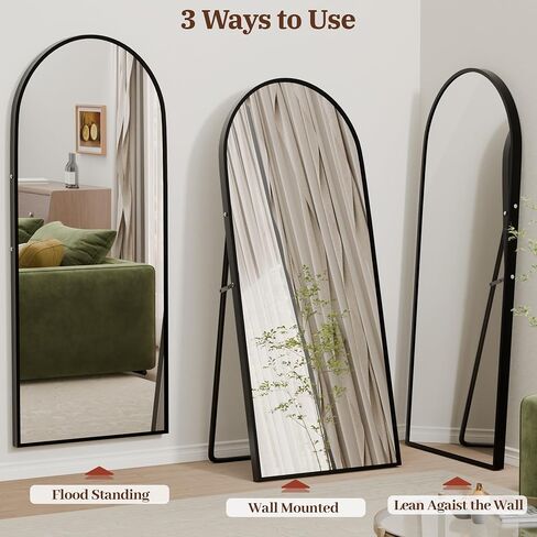 NicBex 58"×18" Full Length Mirror, Shatterproof Tempered Glass Floor Mirror, Alum Alloy Thin Frame Standing Mirror with Freestanding/Leaning/Wall Mount for Bedroom, Living Room & Entryway, Gold in Saudi Arabia