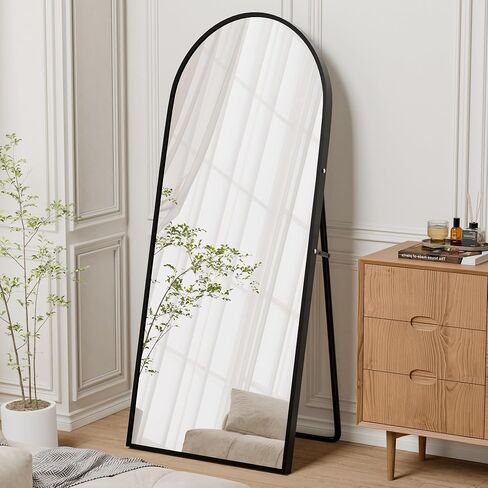 NicBex 58"×18" Full Length Mirror, Shatterproof Tempered Glass Floor Mirror, Alum Alloy Thin Frame Standing Mirror with Freestanding/Leaning/Wall Mount for Bedroom, Living Room & Entryway, Gold in Saudi Arabia