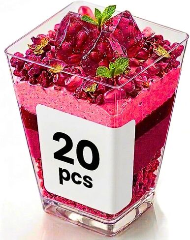 100 Pack 5 oz Plastic Dessert Cups with Lids and Spoons, Parfait Cups with Lids for Appetizers, Mini Dessert Cups with Spoons, Dessert Shooter Cups for Puddings, Mousse, Parfait Ice Cream in Saudi Arabia