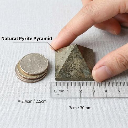 Natural Pyrite Crystal Pyramid Hand-Carved Fools Gold Pyramid for Home Decor Meditation Mindfulness Decorative Stone Thoughtful Gift in Kuwait