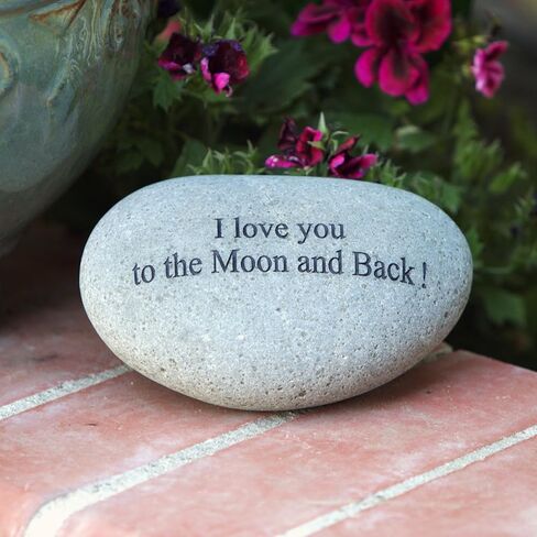 Moon Stone Engraved Quotes Stones Inspirational Sandblast Stone, Perfect Gorgeous Unique Gift Ideas, Natural Beach Pebble Rock in Saudi Arabia