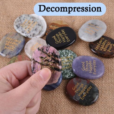 Worry Stones for Anxiety Stress Relief,Thumb Stone,Decorative Stones for Garden Landscaping, Planters, Fish Tank,Indoor and Outdoor Decor,Rhodonite Crystal in Saudi Arabia
