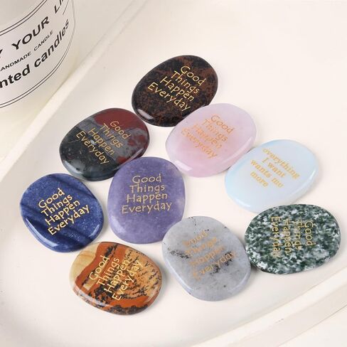 Worry Stones for Anxiety Stress Relief,Thumb Stone,Decorative Stones for Garden Landscaping, Planters, Fish Tank,Indoor and Outdoor Decor,Rhodonite Crystal in Saudi Arabia