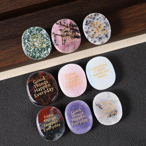 Worry Stones for Anxiety Stress Relief,Thumb Stone,Decorative Stones for Garden Landscaping, Planters, Fish Tank,Indoor and Outdoor Decor,Rhodonite Crystal in Saudi Arabia